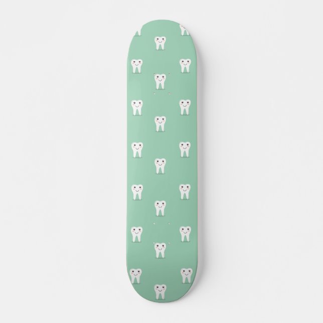 Kawaii happy tooth skateboard (Front)