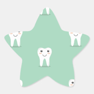 Kawaii happy tooth star sticker