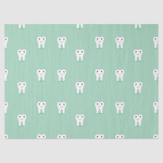 Kawaii happy tooth tissue paper (Front)