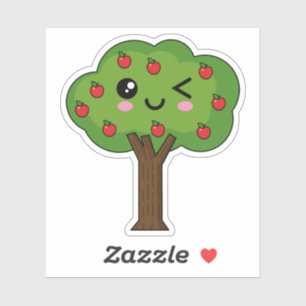 Kawaii Happy Winking Apple Tree
