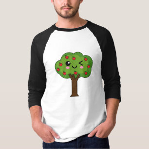 Kawaii Happy Winking Apple Tree T-Shirt