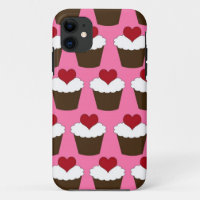 Kawaii heart cute girly cupcake hearts pattern