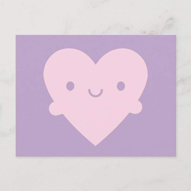 Kawaii Heart Hugs Postcard (Front)