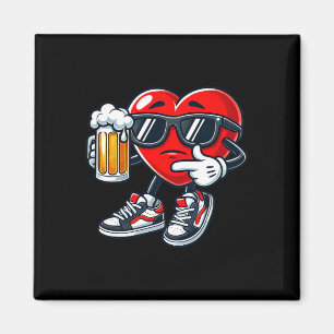 Kawaii Heart Sungles Drinking Beer Valentine's Day Magnet