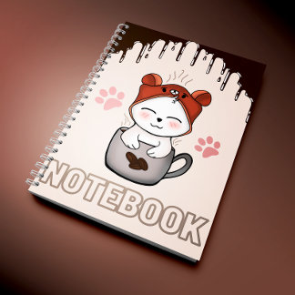 kawaii Heart warming love for cats Spiral Notebook