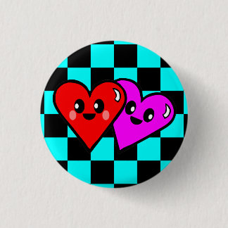 KAWAII HEARTS VALENTINE'S DAY CHECKERBOARD PIN
