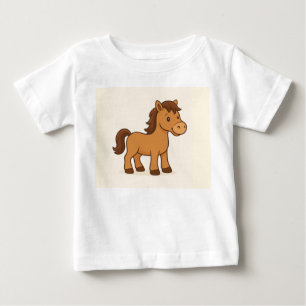 Kawaii Horse Illustration Baby T-Shirt