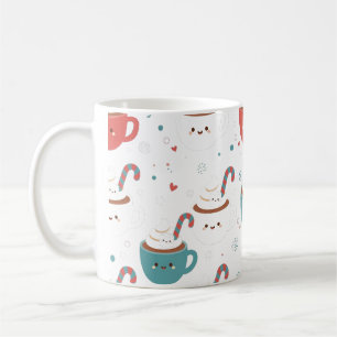 Kawaii Hot Cocoa Mugs Pattern