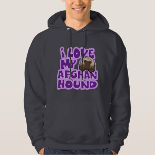Kawaii I Love My Afghan Hound Hoodie