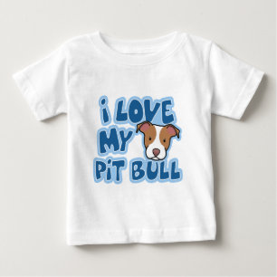 Kawaii I Love My Pit Bull Child's Baby T-Shirt