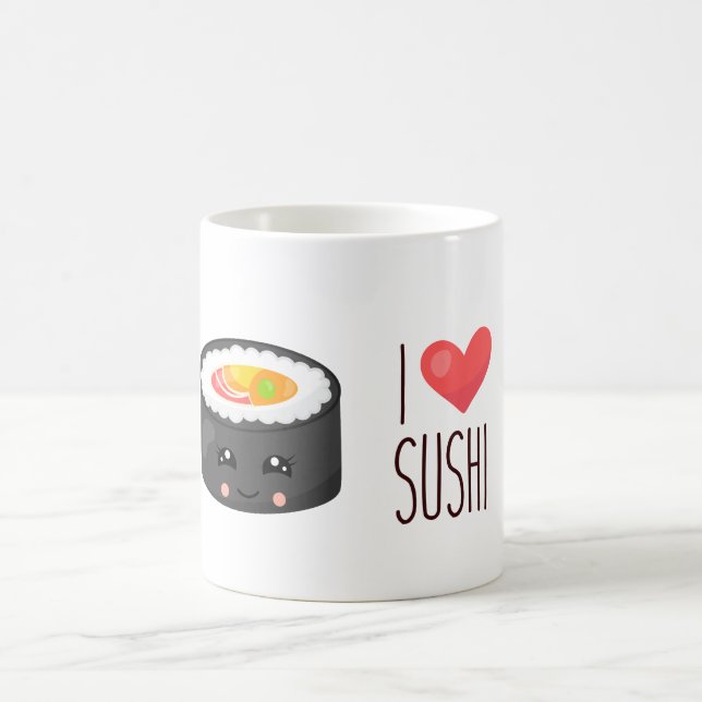 Kawaii I Love Sushi Coffee Mug (Center)