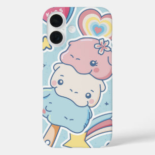 Kawaii Ice Cream Animal iPhone 16 Case