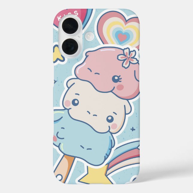 Kawaii Ice Cream Animal Case-Mate iPhone Case (Back)