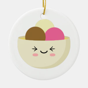 Kawaii Ice Cream Ceramic Ornament