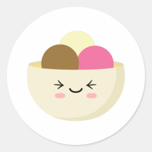 Kawaii Ice Cream Classic Round Sticker