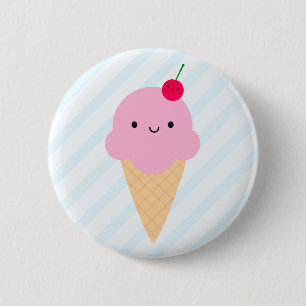 Kawaii Ice Cream Cone 6 Cm Round Badge