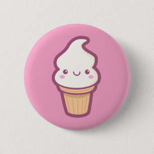 Kawaii Ice Cream Cone Button