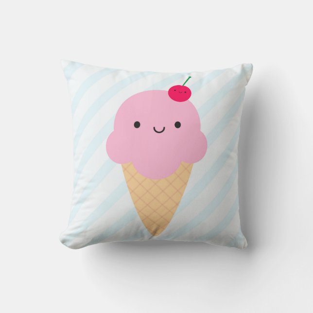 Kawaii Ice Cream Cone Cushion (Front)