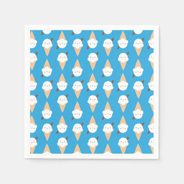 Kawaii Ice Cream Cones Napkin (Front)