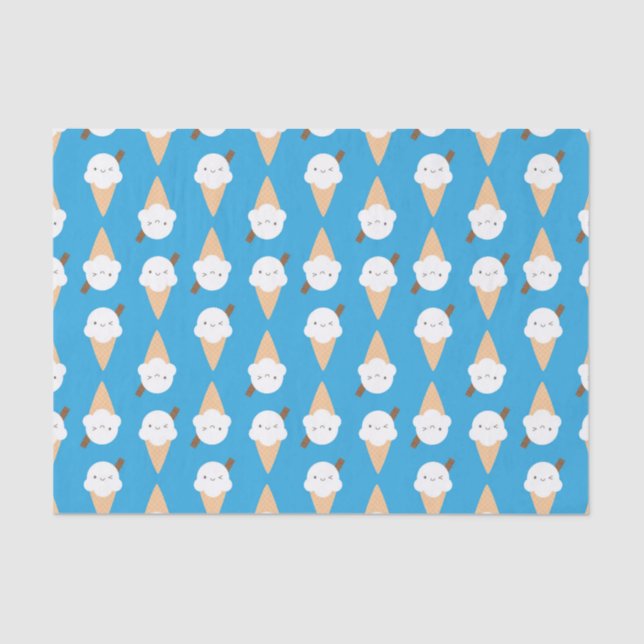 Kawaii Ice Cream Cones Tissue Paper (Front)