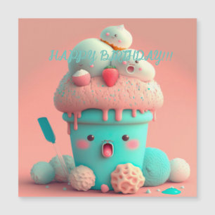 Kawaii ice cream cup card
