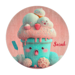 Kawaii ice cream cup cutting board