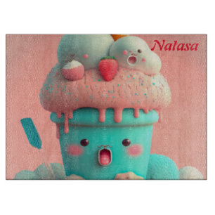 Kawaii  ice cream cup cutting board