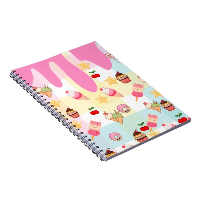 Kawaii Ice Cream & Drip Notebook  (Right Side)