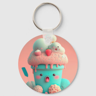 Kawaii  ice cream           key ring