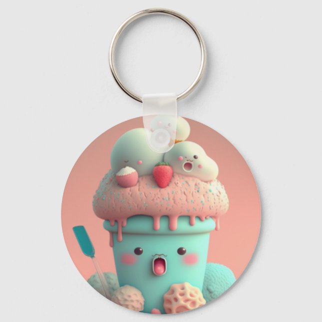 Kawaii  ice cream           key ring (Front)