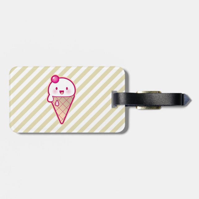 Kawaii Ice Cream Luggage Tag (Back Horizontal)