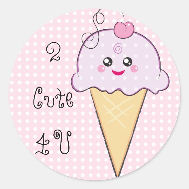 Kawaii Ice-Cream Sticker (Front)