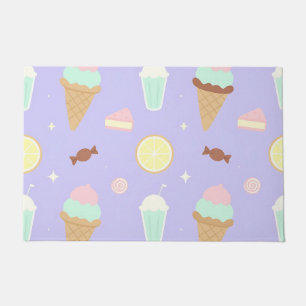 Kawaii Ice Cream Sweets Pattern Doormat
