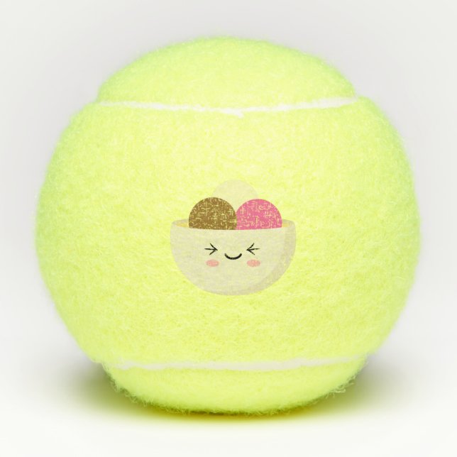 Kawaii Ice Cream Tennis Balls (Front)