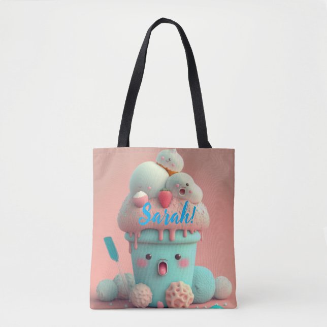 Kawaii  ice cream         tote bag (Front)