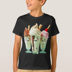 Kawaii Ice Cream Trio Cute Dessert Characters T-Shirt