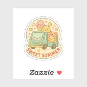 Kawaii Ice Cream Truck Sweet Summer Sticker 