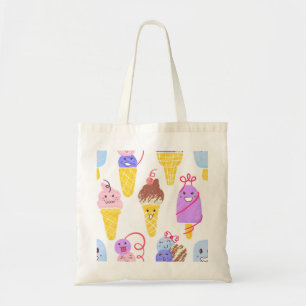 Kawaii ice creams, cute, seamless pattern. tote bag