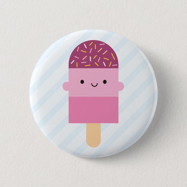 Kawaii Ice Lolly / Popsicle 6 Cm Round Badge (Front)