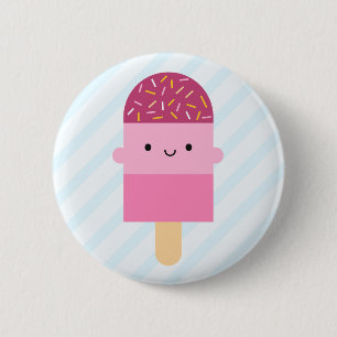 Kawaii Ice Lolly / Popsicle 6 Cm Round Badge