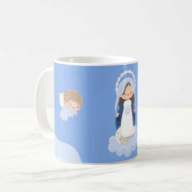 Kawaii Immaculate Conception Coffee Mug (Front Left)