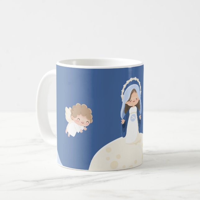 Kawaii Immaculate Conception of Mary Coffee Mug (Front Left)