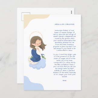 Kawaii Immaculate Conception Prayer Holiday Postcard