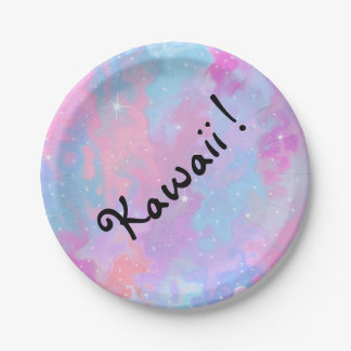 Kawaii Inscription Pastel Magical Sparkles Cute Paper Plate