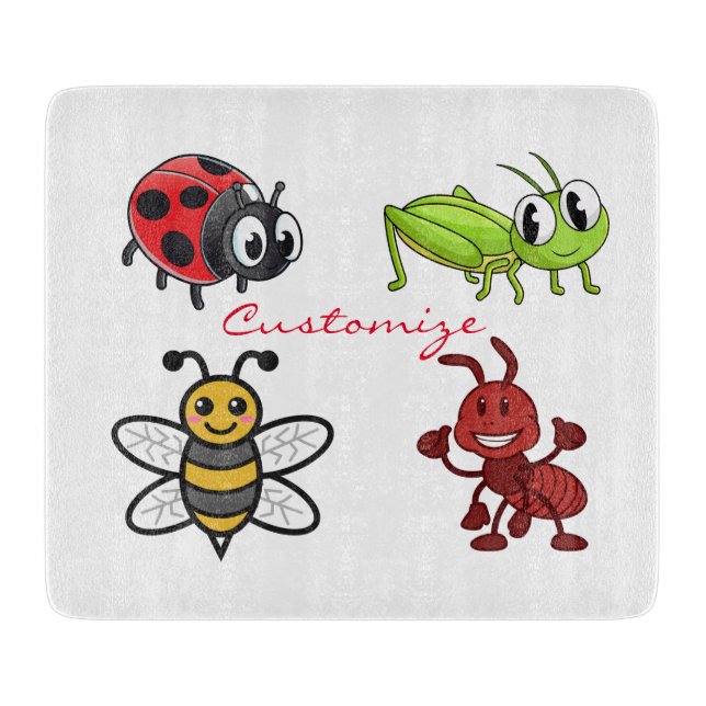 Kawaii Insects Thunder_Cove Cutting Board (Front)