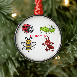 Kawaii Insects Thunder_Cove Metal Ornament