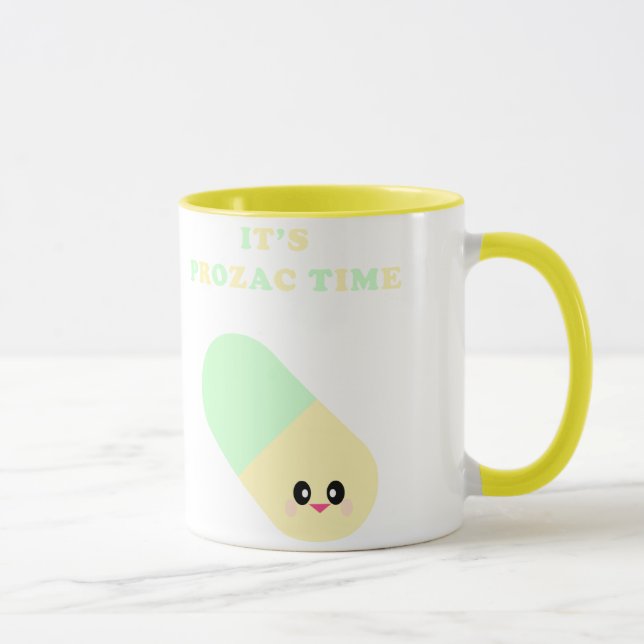 Kawaii It'S Prozac Time Cute Drugs Mug (Right)