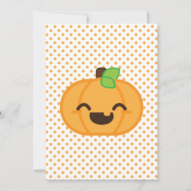 Kawaii Jack O Lantern Halloween Party Invite (Front)