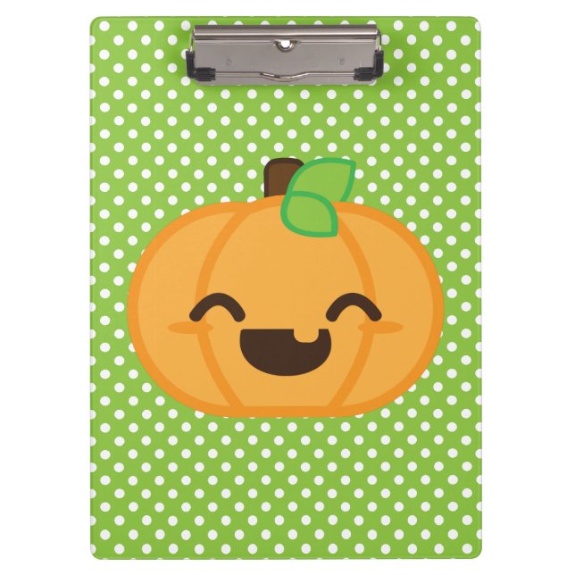 Kawaii Jack O Lantern Pumpkin Clip Board (Front)