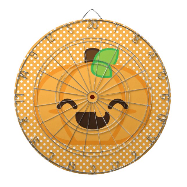 Kawaii Jack O Lantern Pumpkin Dart Board (Front)